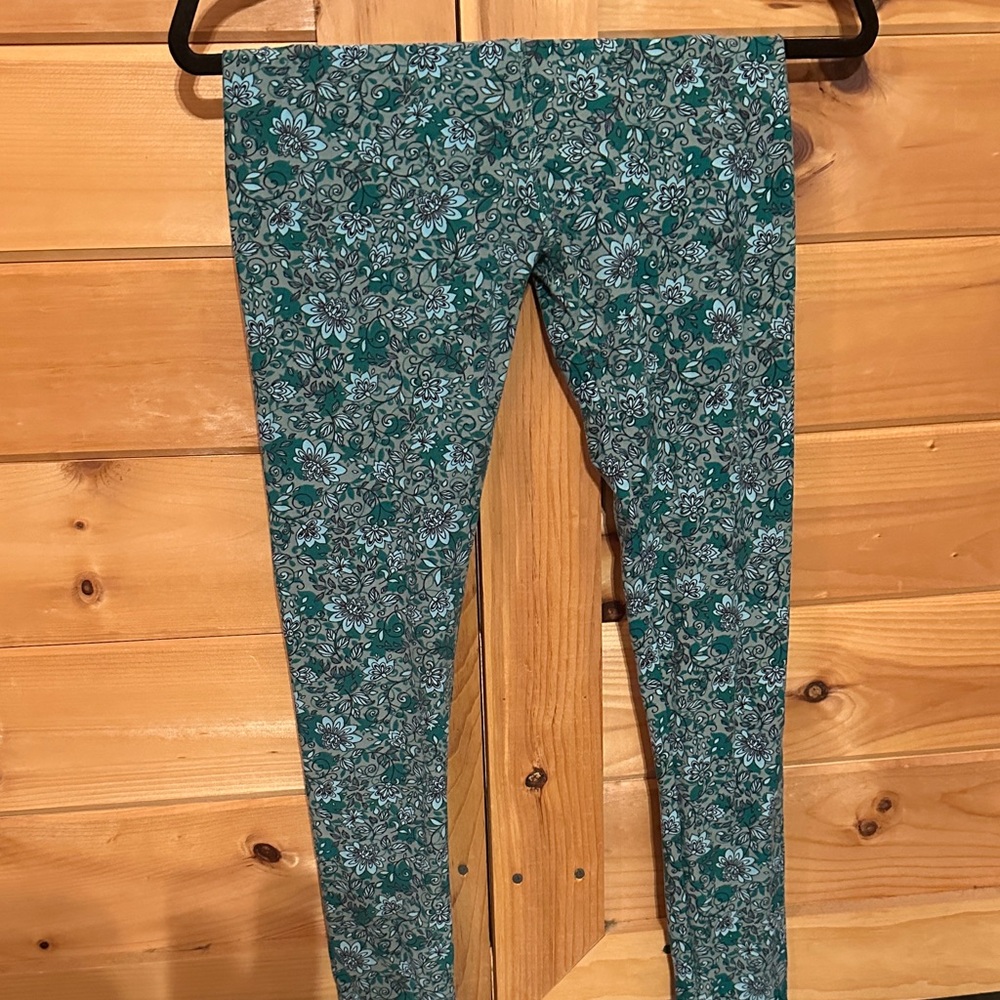 LuLaRoe Teal Floral Leggings